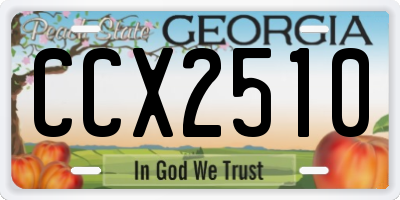 GA license plate CCX2510
