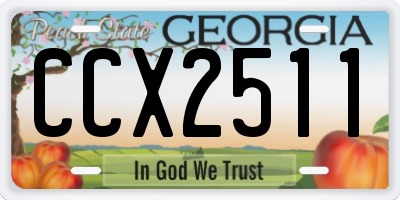 GA license plate CCX2511