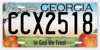 GA license plate CCX2518