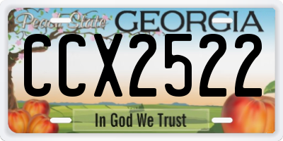 GA license plate CCX2522