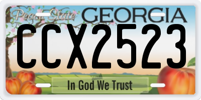 GA license plate CCX2523