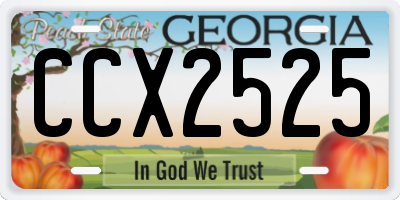 GA license plate CCX2525