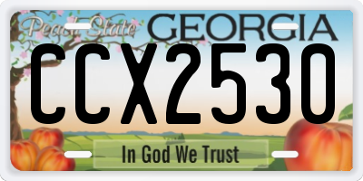 GA license plate CCX2530
