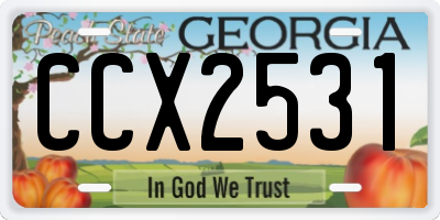 GA license plate CCX2531