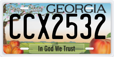 GA license plate CCX2532
