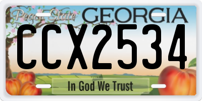 GA license plate CCX2534