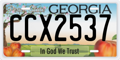GA license plate CCX2537