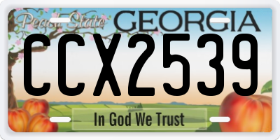 GA license plate CCX2539
