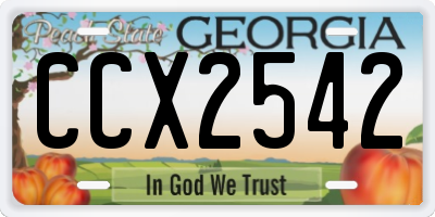 GA license plate CCX2542