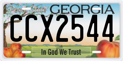GA license plate CCX2544