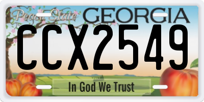 GA license plate CCX2549
