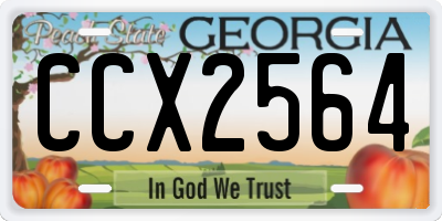 GA license plate CCX2564