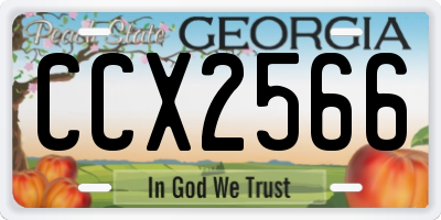 GA license plate CCX2566