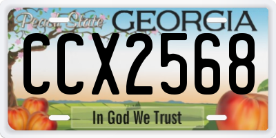 GA license plate CCX2568