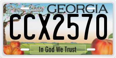 GA license plate CCX2570