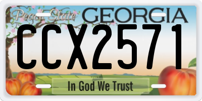 GA license plate CCX2571