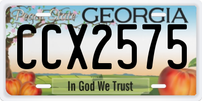 GA license plate CCX2575