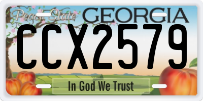 GA license plate CCX2579