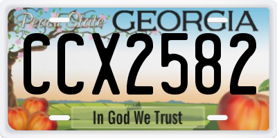 GA license plate CCX2582