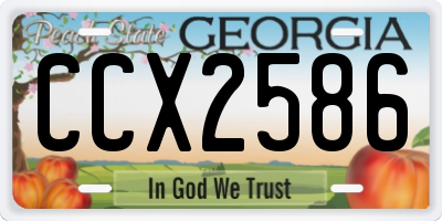 GA license plate CCX2586