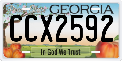 GA license plate CCX2592