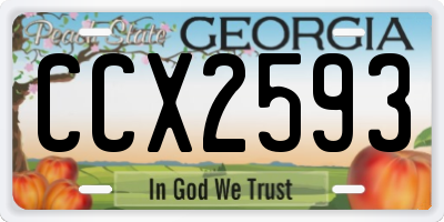 GA license plate CCX2593