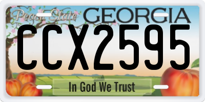 GA license plate CCX2595
