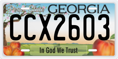 GA license plate CCX2603