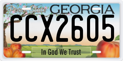 GA license plate CCX2605