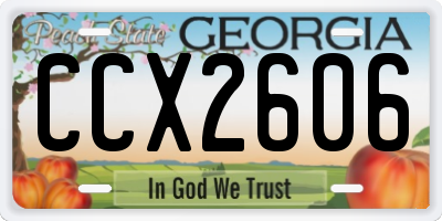 GA license plate CCX2606