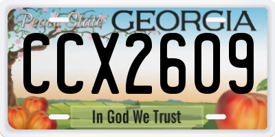 GA license plate CCX2609