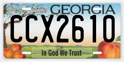 GA license plate CCX2610