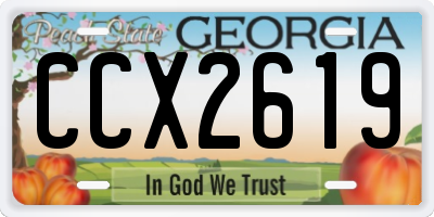 GA license plate CCX2619