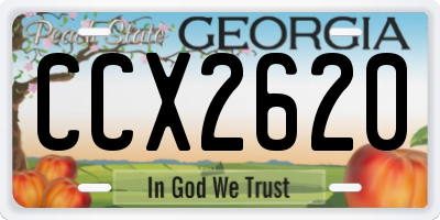 GA license plate CCX2620