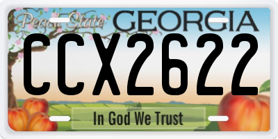 GA license plate CCX2622