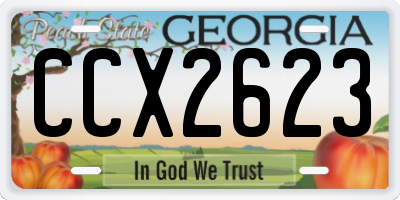 GA license plate CCX2623