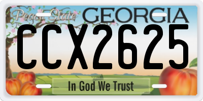GA license plate CCX2625