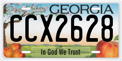 GA license plate CCX2628