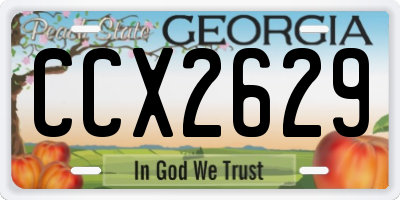 GA license plate CCX2629