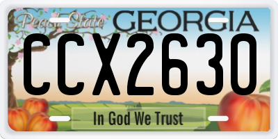GA license plate CCX2630