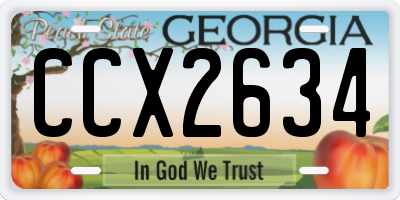 GA license plate CCX2634