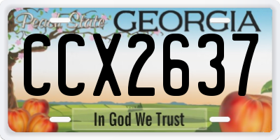 GA license plate CCX2637
