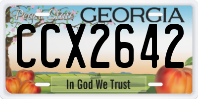 GA license plate CCX2642