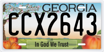 GA license plate CCX2643