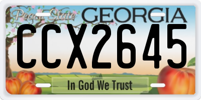GA license plate CCX2645