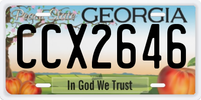 GA license plate CCX2646
