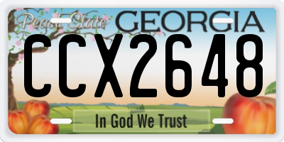 GA license plate CCX2648