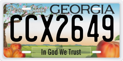 GA license plate CCX2649