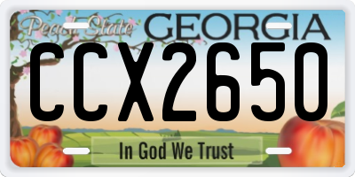 GA license plate CCX2650