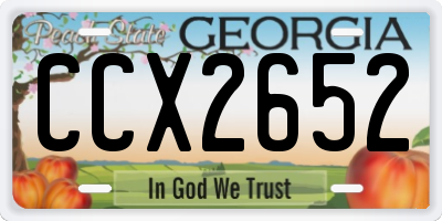 GA license plate CCX2652